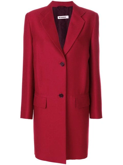 Shop Jil Sander Single Breasted Coat In Red