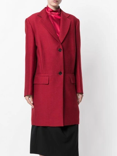 Shop Jil Sander Single Breasted Coat In Red