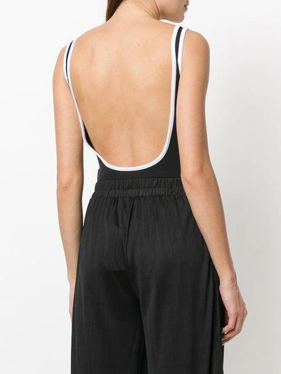 Shop Adidas Originals 3-stripes Bodysuit In Black