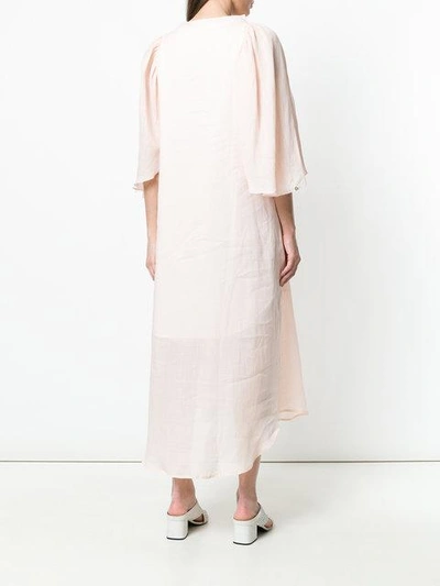 Shop Balossa White Shirt Gathered Shoulder Midi Dress - Pink