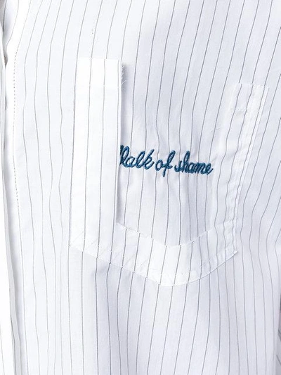 Shop Walk Of Shame Logo Pinstripe Shirt - White