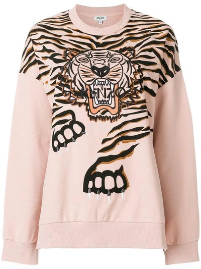 Shop Kenzo Crawling Tiger Sweatshirt In Pink