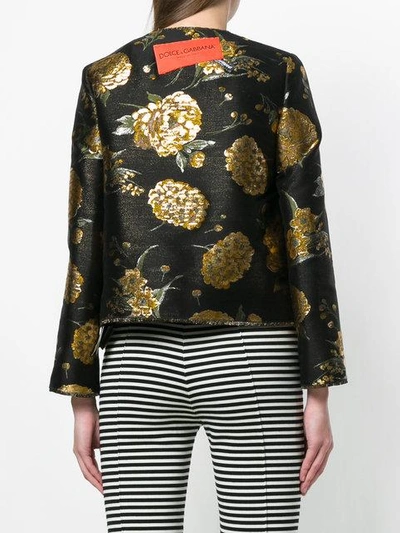 Shop Dolce & Gabbana Floral Embroidered Jacket - Black