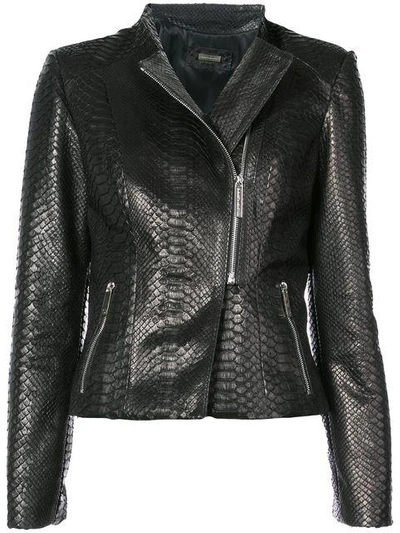 Shop Elisabeth Weinstock Moscow Textured Biker Jacket In Black