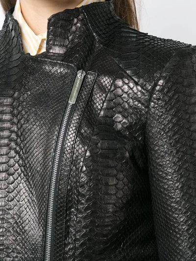 Shop Elisabeth Weinstock Moscow Textured Biker Jacket In Black
