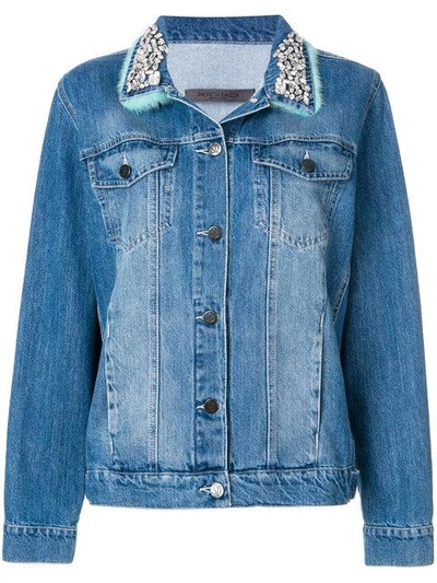 Shop Simonetta Ravizza Embellished Collar Jacket - Blue