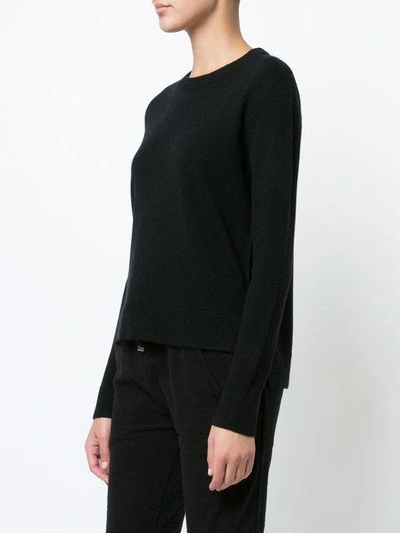 Shop Organic By John Patrick Cropped Crew Neck Sweater - Black