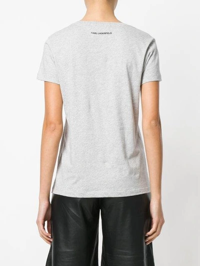 Shop Karl Lagerfeld Ikonik Emoji Karl T-shirt In Grey