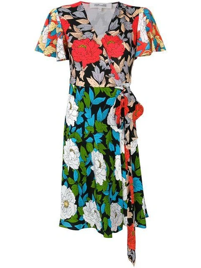 Shop Diane Von Furstenberg Floral Wrap Front Dress