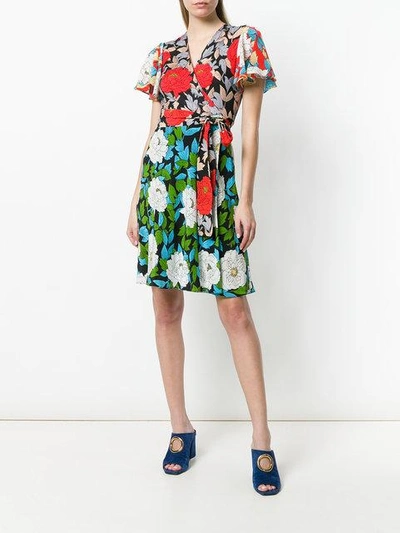 Shop Diane Von Furstenberg Floral Wrap Front Dress