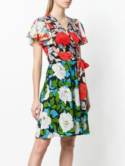 Shop Diane Von Furstenberg Floral Wrap Front Dress