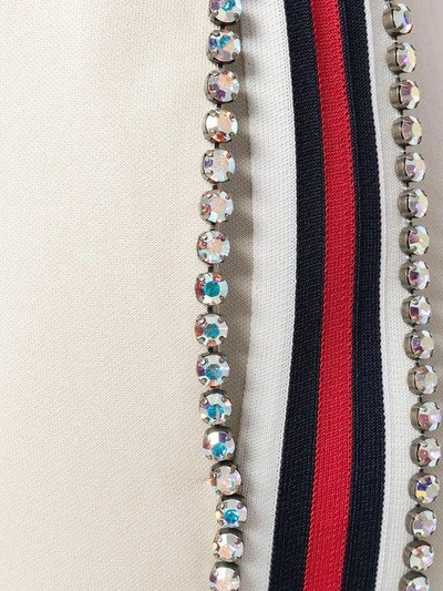 Shop Gucci Cream Crystal Stripe Track Pants In Neutrals