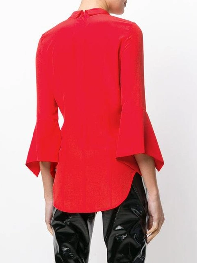Shop Victoria Beckham Ruched Collar Blouse - Red