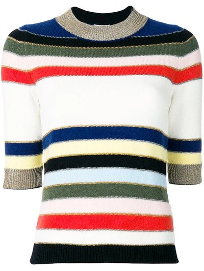 Shop Sonia Rykiel Striped Sweater - White