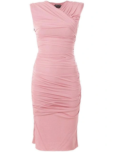 Shop Tom Ford Fitted Midi Dress In Pink
