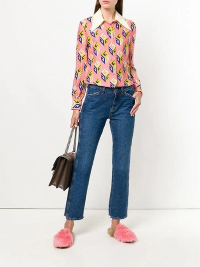 Shop Gucci Gg Wallpaper Blouse In Pink