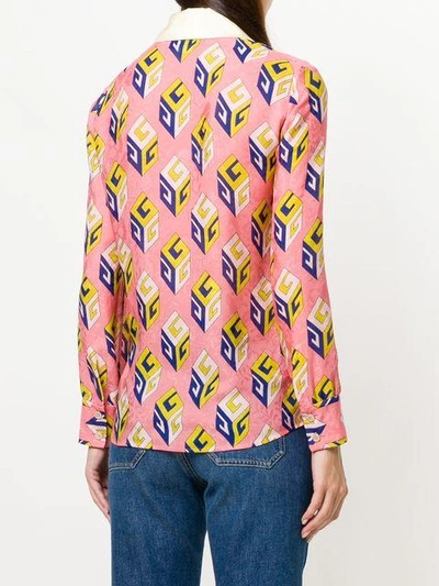 Shop Gucci Gg Wallpaper Blouse In Pink