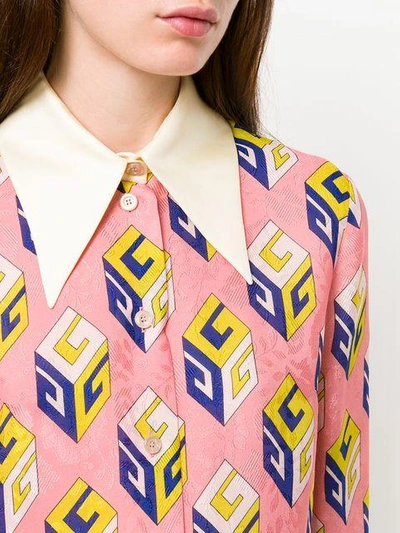 Shop Gucci Gg Wallpaper Blouse In Pink