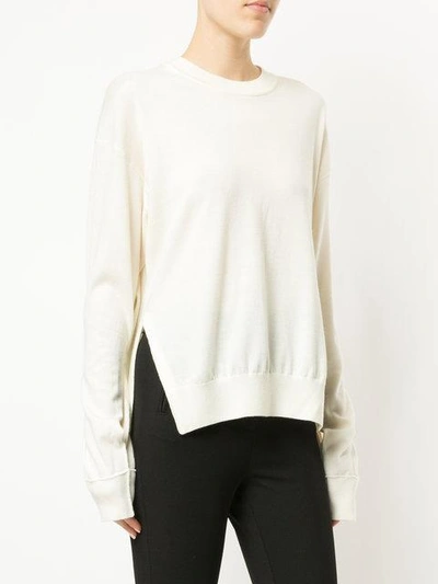 Shop Alexander Wang T Side Slit Sweater In White