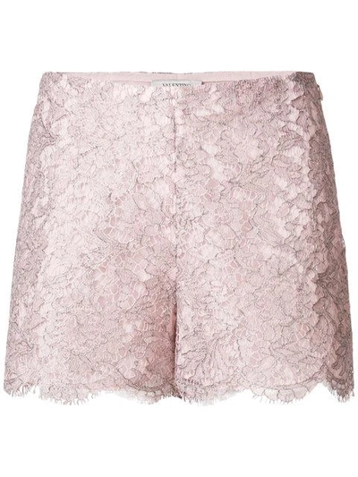 Shop Valentino Lace Shorts - Pink