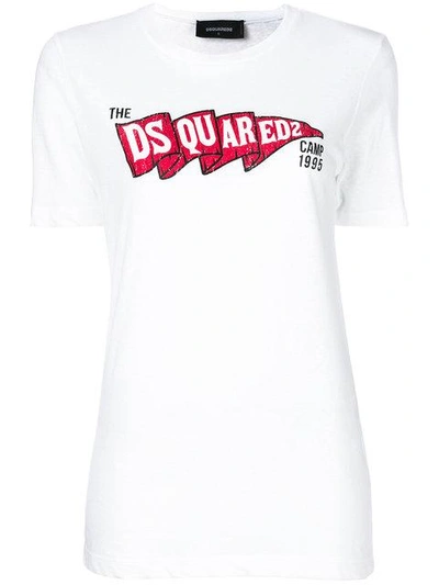 Shop Dsquared2 Printed Logo T-shirt - White