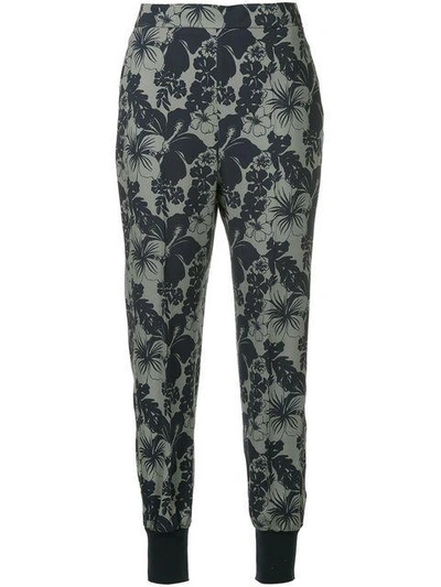 Shop Stella Mccartney Hibiscus Print Trousers - Grey