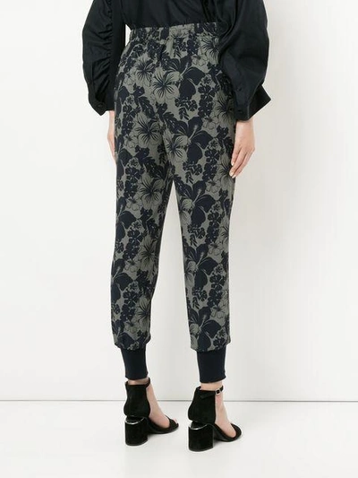 Shop Stella Mccartney Hibiscus Print Trousers - Grey