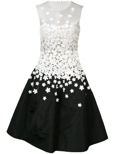 Shop Oscar De La Renta Sleeveless Illusion Jewel Neck Embellished Dress