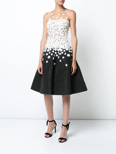 Shop Oscar De La Renta Sleeveless Illusion Jewel Neck Embellished Dress