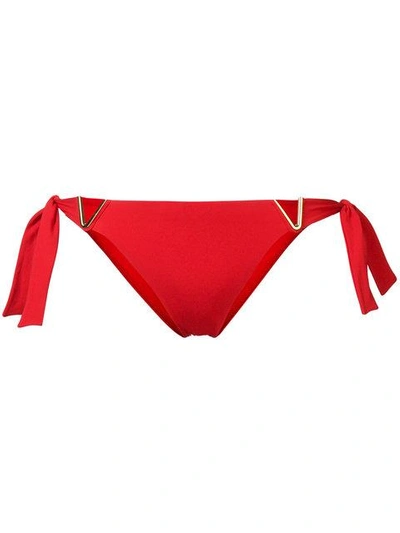Shop La Perla Aquamarine Side Tie Bikini Brief In Red