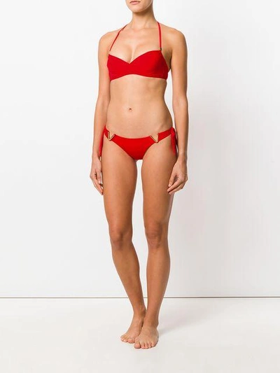 Shop La Perla Aquamarine Side Tie Bikini Brief In Red