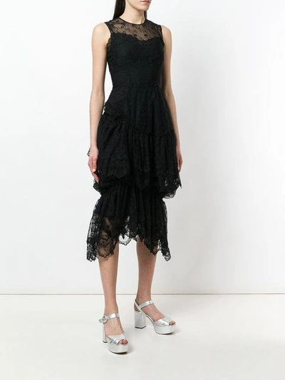 Shop Simone Rocha Sleeveless Ruffled Lace Midi Dress