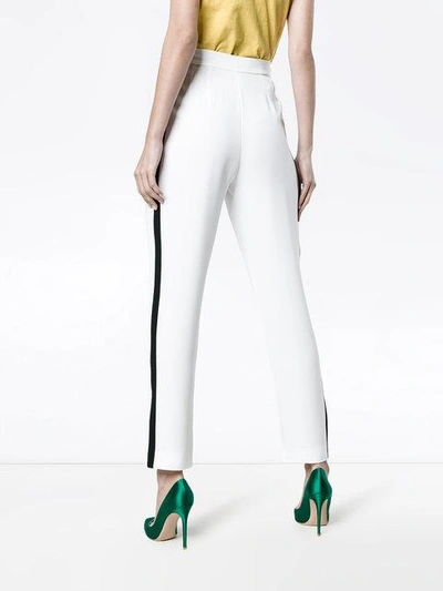 Shop Philosophy Di Lorenzo Serafini Tuxedo Trousers With Black Stripe Detail In White