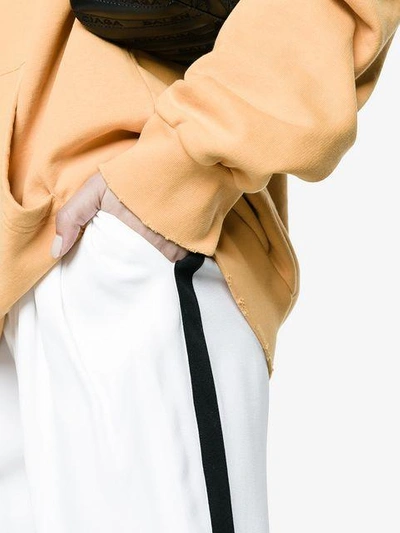 Shop Philosophy Di Lorenzo Serafini Tuxedo Trousers With Black Stripe Detail In White