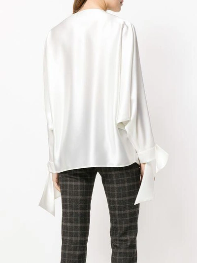 Shop Gianluca Capannolo Tied Sleeves Blouse In White