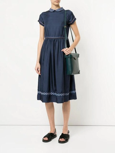 Shop Jupe By Jackie Gathered Waist Dress In Blue