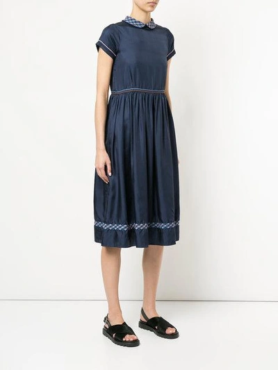 Shop Jupe By Jackie Gathered Waist Dress In Blue