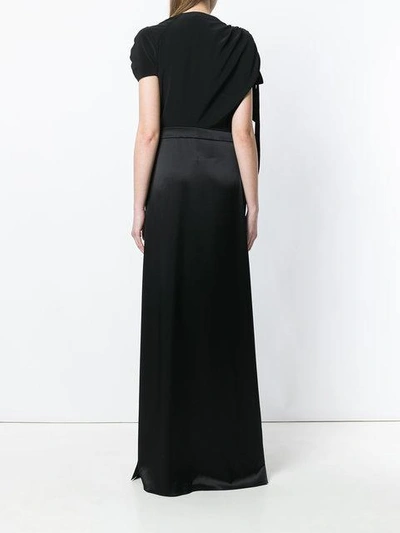 Shop Lanvin Flower Appliqué Gown - Black