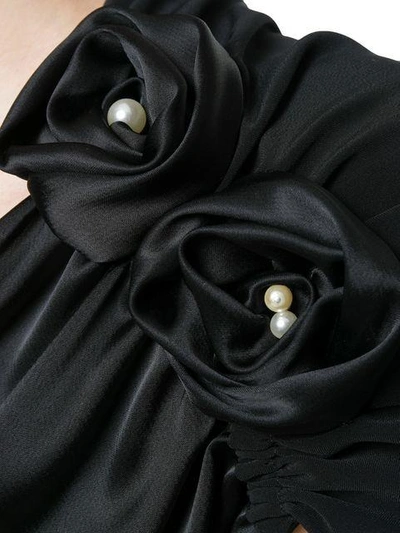 Shop Lanvin Flower Appliqué Gown - Black