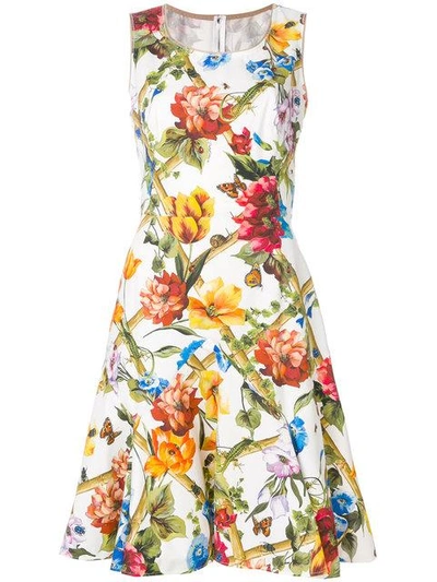 Shop Dolce & Gabbana Floral Print Dress In Ham64 Fiori Rampicanti
