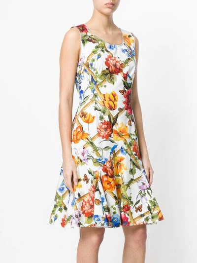 Shop Dolce & Gabbana Floral Print Dress In Ham64 Fiori Rampicanti