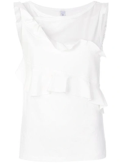 Shop Carven Double Flounce Top In White