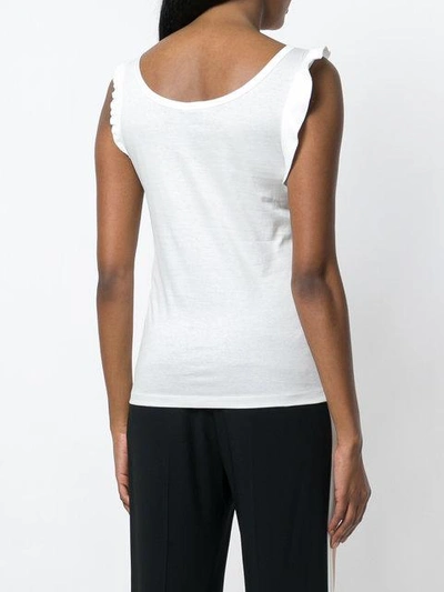 Shop Carven Double Flounce Top In White