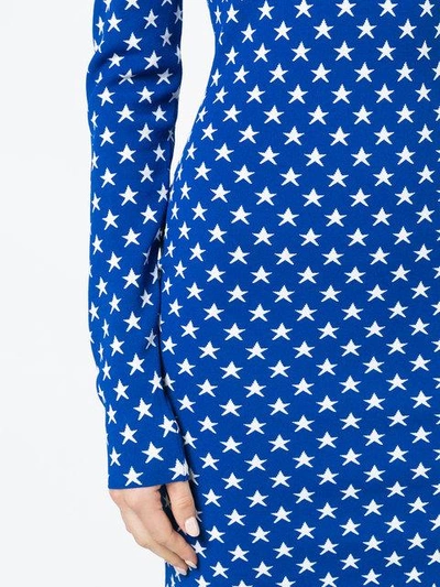Givenchy Crewneck Long-sleeve Star Jacquard Fitted Mini Dress