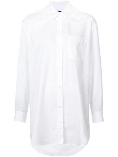 Shop Simone Rocha Embellished-collar Shirt - White