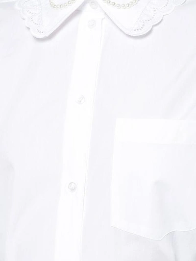 Shop Simone Rocha Embellished-collar Shirt - White