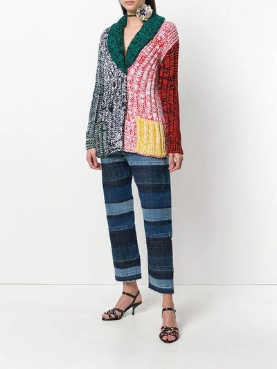 Shop Sonia Rykiel Crochet Knit Cardigan In Multicolour