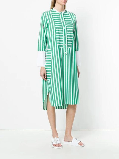 multi-stripe shirt dress