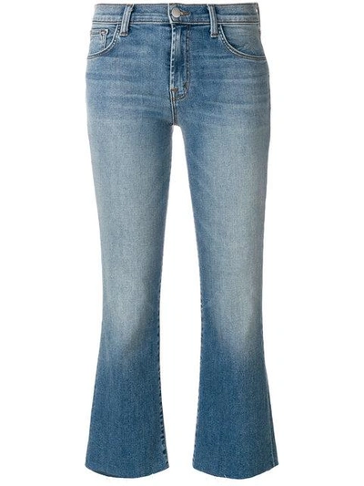 Shop J Brand Selena Mid Rise Crop Bootcut Jeans In Blue