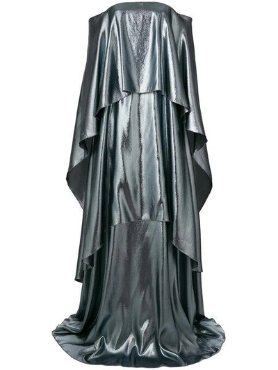 Alberta Ferretti Tiered Off-the-shoulder Gown In 324 Grey